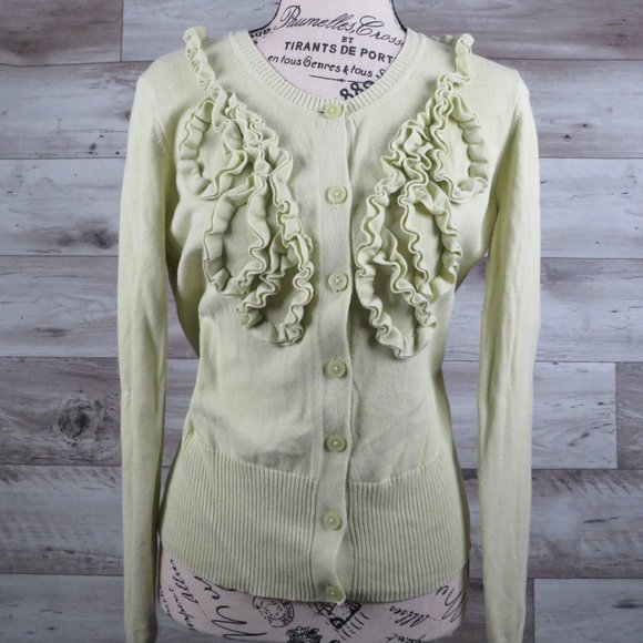 Van Heusen* Women's Long Sleeve Button Down Ribbed Collarless Ballet Neck~ Small - Picture 12 of 13